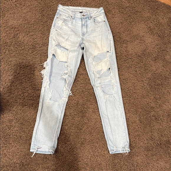 Denim - Women's Light Blue Distressed Jeans